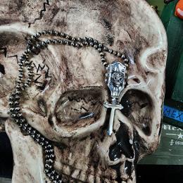 25NT-GHS001SS : PENDANT / GUITAR HEAD & SKULL