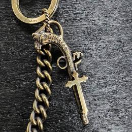 24WCB-TB001BB : BRASS WALLET CHAIN / Flintlock Pis