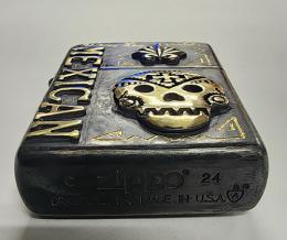25ZP-CA001BB : BRASS ZIPPO / CALAVERA Y MAGUEY