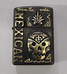 25ZP-CA001BB : BRASS ZIPPO / CALAVERA Y MAGUEY