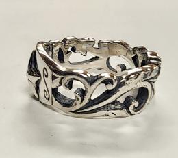 25R-MFCST001SS : RING / FLOWER CARVING / STAR