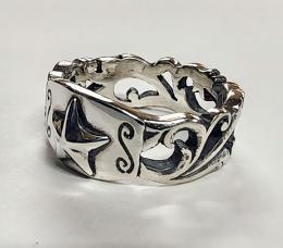 25R-MFCST001SS : RING / FLOWER CARVING / STAR