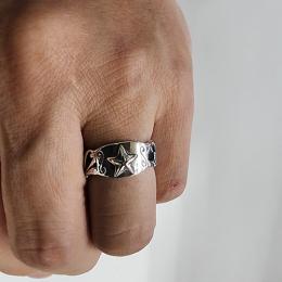 25R-MFCST001SS : RING / FLOWER CARVING / STAR
