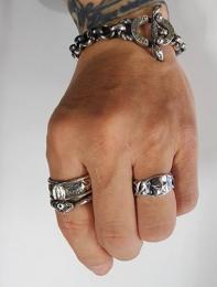 25R-MFCST001SS : RING / FLOWER CARVING / STAR
