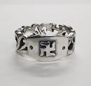 25R-MFCMZ001SS : RING / FLOWER CARVING / MANJI