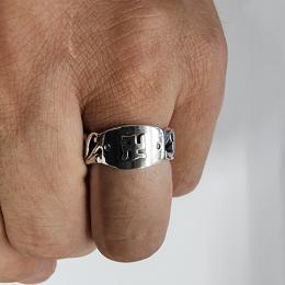 25R-MFCMZ001SS : RING / FLOWER CARVING / MANJI