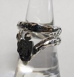 26R-RKWE001SS : RING / MEXICAN EAGLE & ROCK