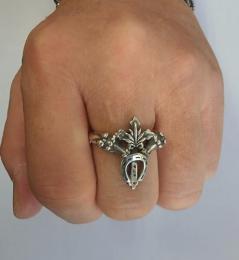 24R-HHAC001S : RING/HORSE,AGAVE,CROSS