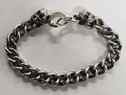 22C-BR-CS001SS : BRACELET/CALAVERA HEAD&SNAKE HOOK
