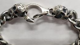 22C-BR-CS001SS : BRACELET/CALAVERA HEAD&SNAKE HOOK