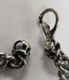 22C-BR-CS001SS : BRACELET/CALAVERA HEAD&SNAKE HOOK