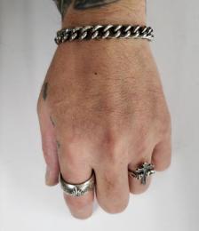 22C-BR-CS001SS : BRACELET/CALAVERA HEAD&SNAKE HOOK