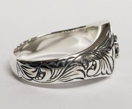 18R-OVEG003SS : OVAL ENGRAVING RING /SWALLOW-R