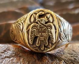 18R-OVEG002 : OVAL ENGRAVING RING /MEXICAN EAGLE