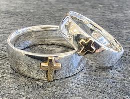 GPR03F : CROSS PAIR RING (FLAT TYPE)