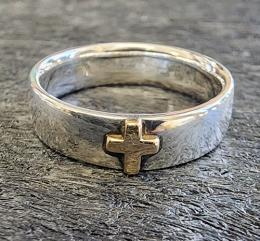 GPR03F : CROSS PAIR RING (FLAT TYPE)