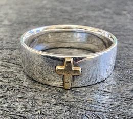 GPR03F : CROSS PAIR RING (FLAT TYPE)