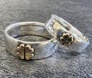 GPR07F : FOUR LEAVES CLOVER PAIR RING (FLAT TYPE)