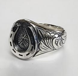 18R-OVEG008 : OVAL ENGRAVING RING / HORSESHOE