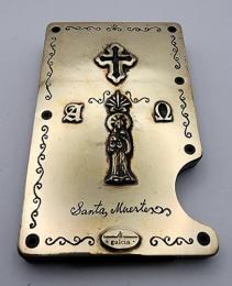 25MCB001 : MONEYCLIP & CARDCASE/ SANTA MUERTE & AΩ
