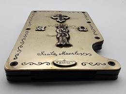 25MCB001 : MONEYCLIP & CARDCASE/ SANTA MUERTE & AΩ