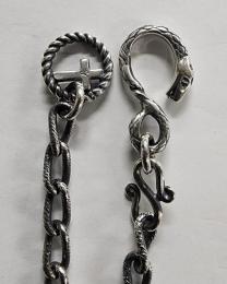 20NC-SN001SS : NECKLACE CHAIN / SNAKE & CROSS