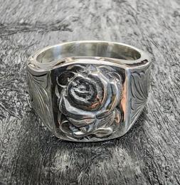 24R-REEGR001SS : RECTANGLE ENG RING / ROSE