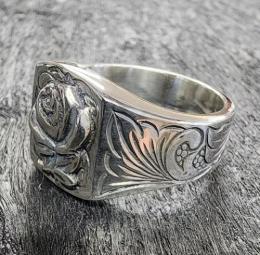 24R-REEGR001SS : RECTANGLE ENG RING / ROSE