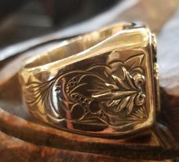 18R-RE201SS : RECTANGLE RING / EAGLE & AGAVE