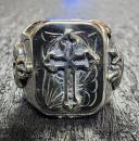 18R-RE202SS : RECTANGLE RING / CROSS & 2HEARTS