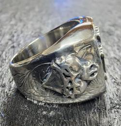 18R-RE202SS : RECTANGLE RING / CROSS & 2HEARTS