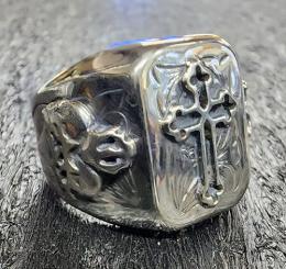 18R-RE202SS : RECTANGLE RING / CROSS & 2HEARTS