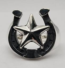 25R-HSS001SS: RING / Horseshoe & STAR / LARGE TYPE