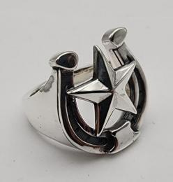 25R-HSS001SS: RING / Horseshoe & STAR / LARGE TYPE