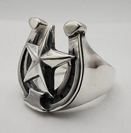 25R-HSS001SS: RING / Horseshoe & STAR / LARGE TYPE