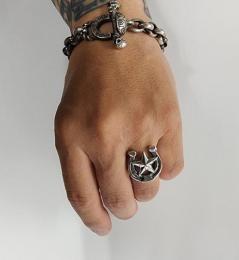 25R-HSS001SS: RING / Horseshoe & STAR / LARGE TYPE