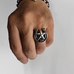 25R-HSS001SS: RING / Horseshoe & STAR / LARGE TYPE