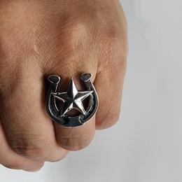 25R-HSS001SS: RING / Horseshoe & STAR / LARGE TYPE