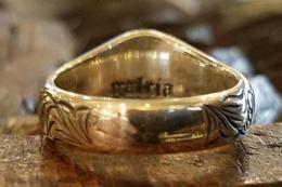 18R-OVEG005SS : OVAL ENGRAVING RING /AGAVE
