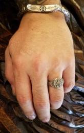 18R-OVEG005SS : OVAL ENGRAVING RING /AGAVE