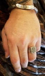 18R-REEG001SS : RECTANGLE ENG RING /MEXICAN EAGLE