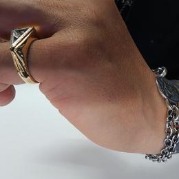25HS-R-TR01-K10.K18YG : RING " TRIANGLE RING " 