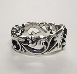 19R-MFCA001SS : Flower Carving RING AGAVE