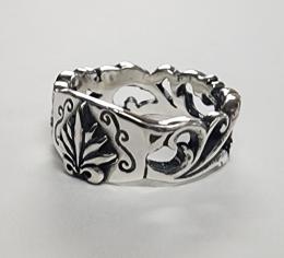 19R-MFCA001SS : Flower Carving RING AGAVE