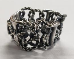 20R-CSA001SS : CHAIN RING / SNAKE & AGAVE