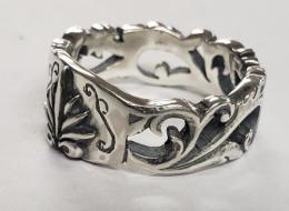 19R-MFCA001SS : Flower Carving RING AGAVE