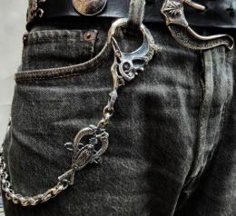 22WCS-MSK001SS : MEXICAN SKULL HOOK WALLET CHAIN